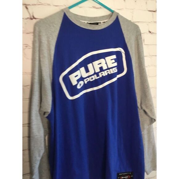 Vintage Pure Polaris Racing Shirt Long Sleeve Sz XL Gray Blue Logo - Picture 7 of 9